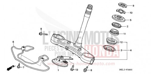 TIGE DE DIRECTION CBR1000RR6 de 2006